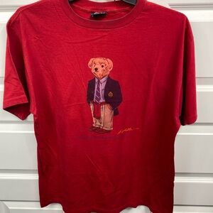 Vintage Polo Ralph Lauren Shirt Mens Large Polo Bear Made USA 90s Tee T-Shirt